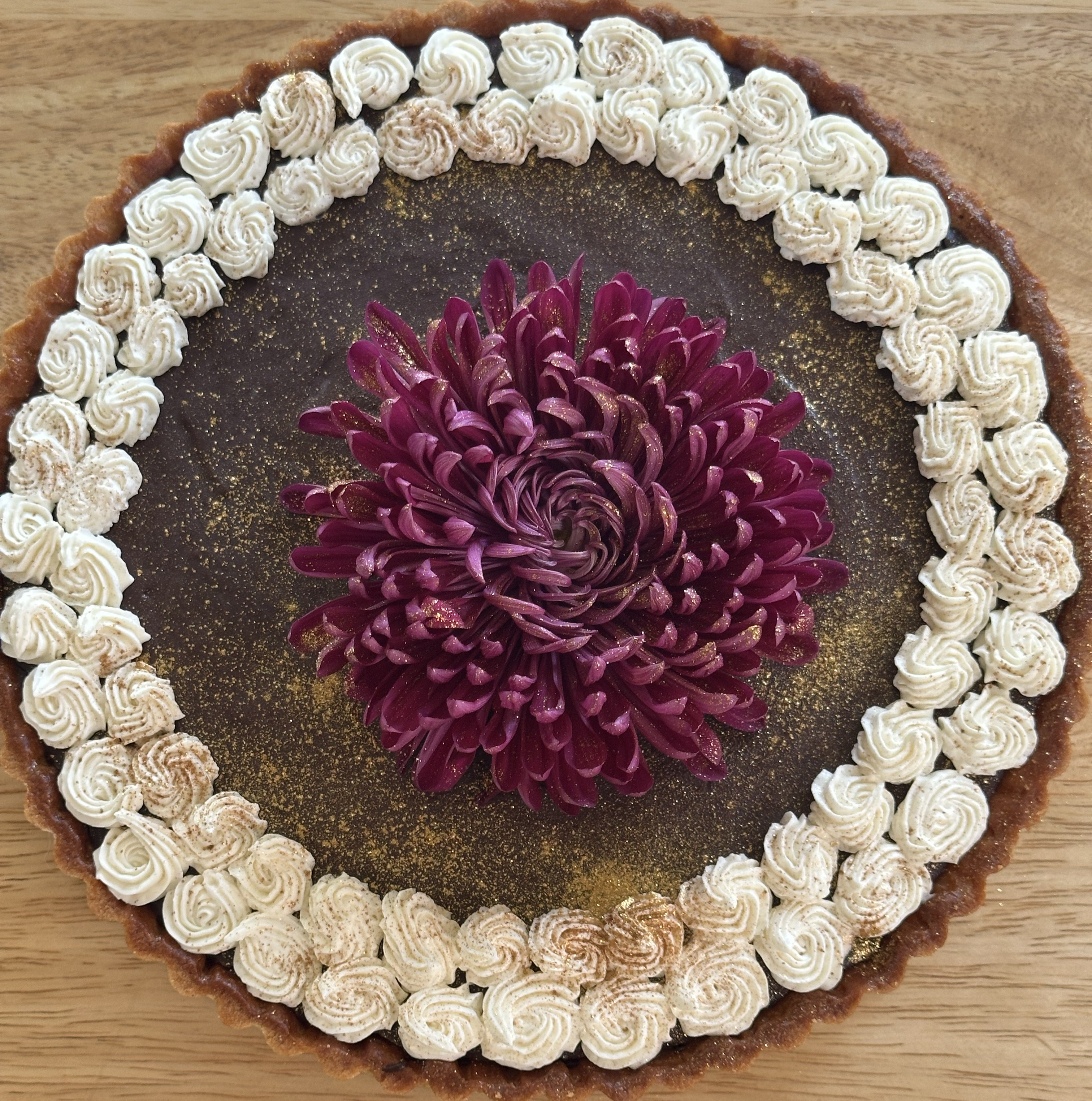 Chocolate Tart with Edible Gold